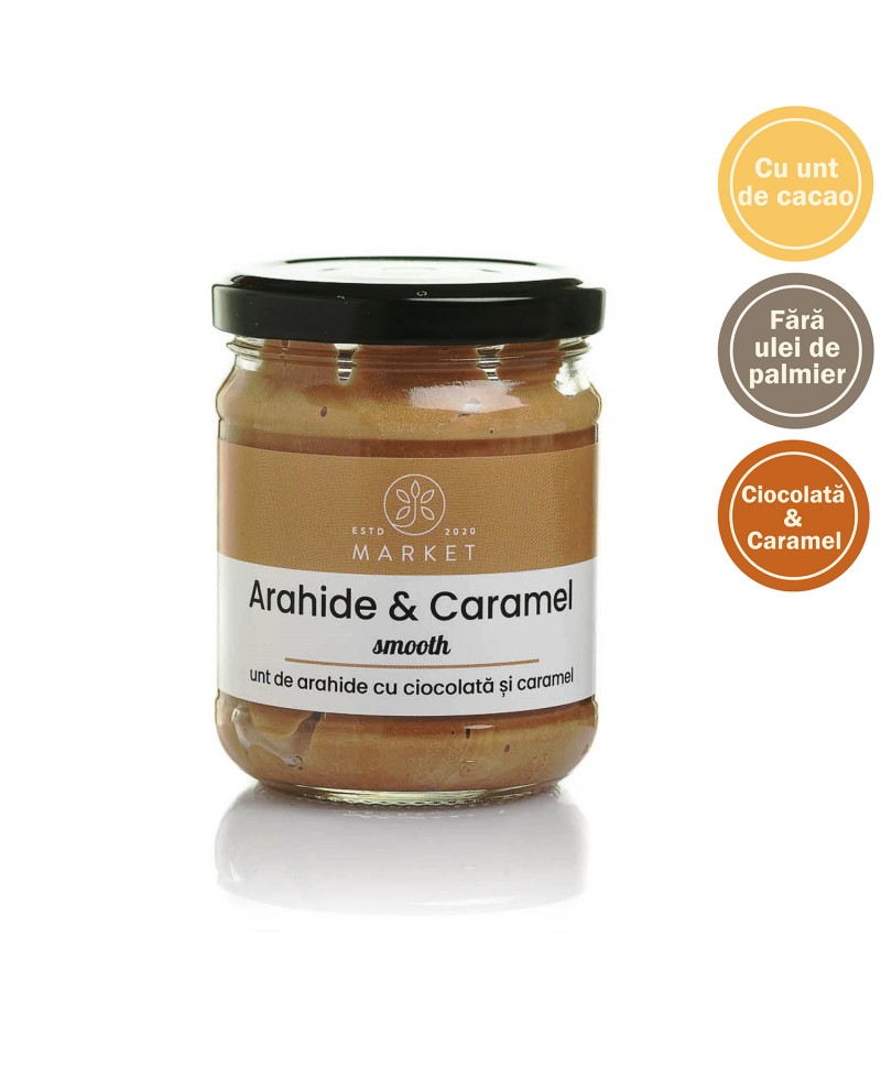 Unt de arahide cu ciocolata si caramel 170g
