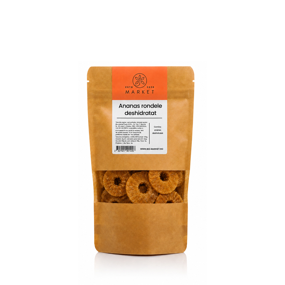 Ananas rondele deshidratat 100% natural 150g