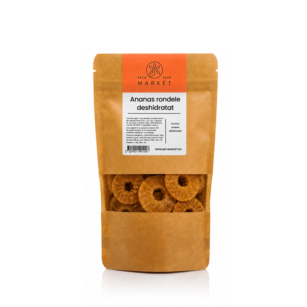 Ananas rondele deshidratat 100% natural 300g