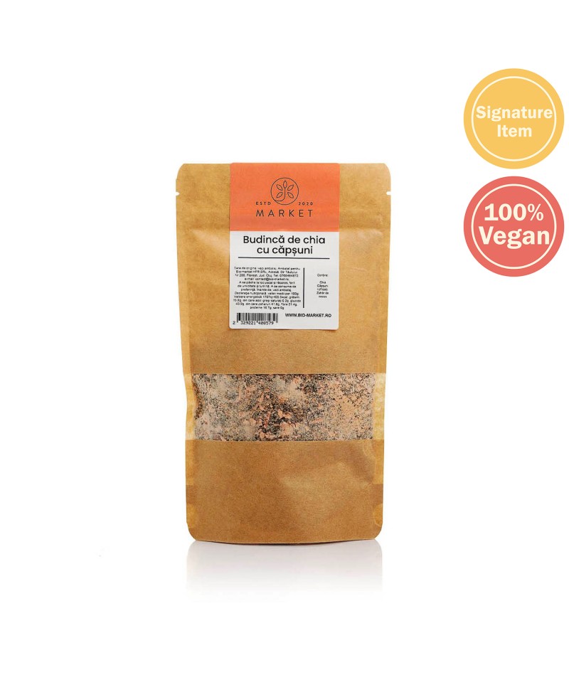Budinca de chia cu capsuni liofilizati 250g