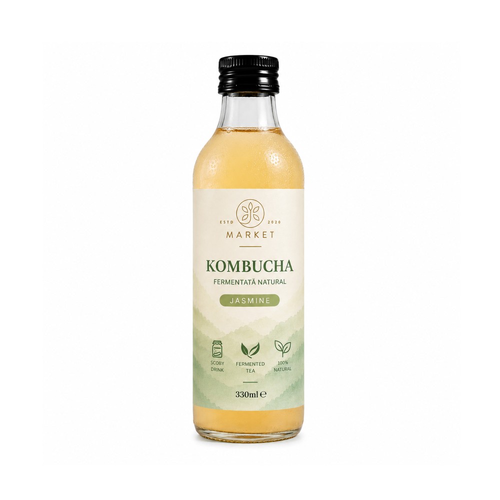 Kombucha ceai cu probiotice si iasomie 330ml