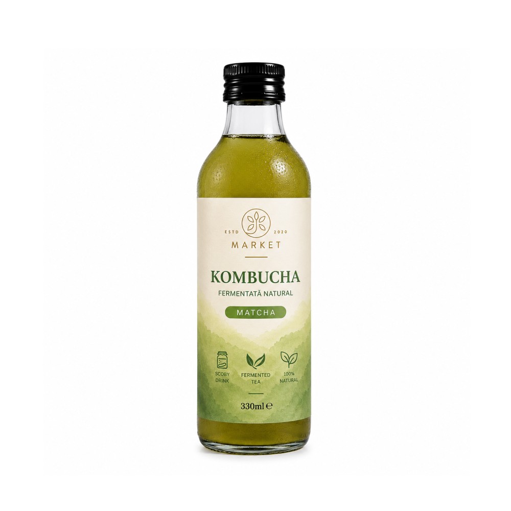 Kombucha ceai cu probiotice si matcha 330ml