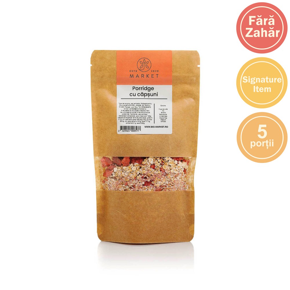 Porridge cu capsuni liofilizati 250g