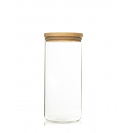 Recipient de sticla cu capac de lemn 1400ml