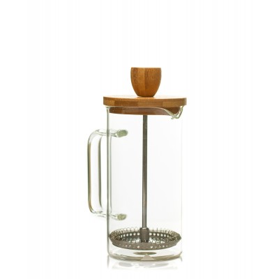 Filtru de cafea/ceai de sticla cu capac de lemn 350ml 